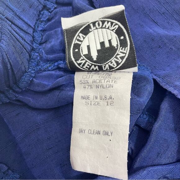 Vintage 90s Electric Blue Palazzo Pant New Name in Town Size Small - Picture 11 of 13